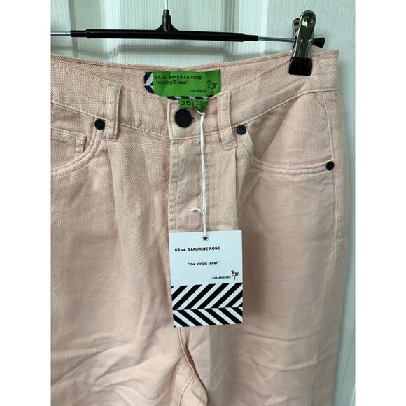 Free People SR vs Sandrine Rose NWT size 25 buttonfly pink denim jeans - Picture 6 of 7
